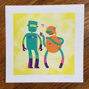 "Robot Friends" Art Print